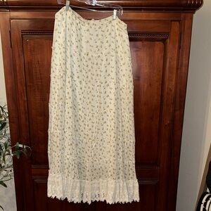 Denim & Supply Ralph Lauren Cream Floral Maxi Skirt Size XL